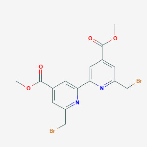 molecular formula C16H14Br2N2O4 B3216910 Dimethyl 6,6'-bis(bromomethyl)-[2,2'-bipyridine]-4,4'-dicarboxylate CAS No. 117330-41-3