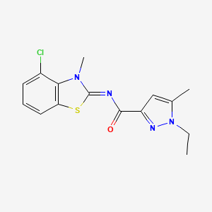 (E)-N-(4-chloro-3-methylbenzo[d]thiazol-2(3H)-ylidene)-1-ethyl-5-methyl-1H-pyrazole-3-carboxamide