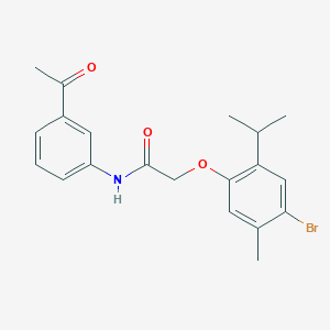molecular formula C20H22BrNO3 B321700 N-(3-acetylphenyl)-2-(4-bromo-2-isopropyl-5-methylphenoxy)acetamide 
