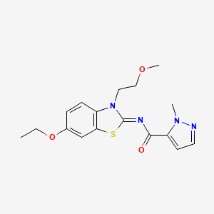 (E)-N-(6-ethoxy-3-(2-methoxyethyl)benzo[d]thiazol-2(3H)-ylidene)-1-methyl-1H-pyrazole-5-carboxamide