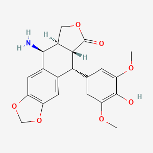 9-Amino-5-(4-hydroxy-3,5-dimethoxy-phenyl)-5,8,8a,9-tetrahydro-5aH-furo[3',4':6,7]naphtho[2,3-d][1,3]dioxol-6-one