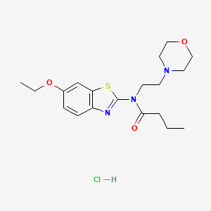 molecular formula C19H28ClN3O3S B3217360 N-(6-ETHOXY-1,3-BENZOTHIAZOL-2-YL)-N-[2-(MORPHOLIN-4-YL)ETHYL]BUTANAMIDE HYDROCHLORIDE CAS No. 1177998-95-6