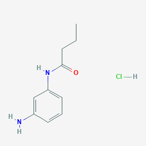 molecular formula C10H15ClN2O B3217570 N-(3-aminophenyl)butanamide hydrochloride CAS No. 1181458-24-1