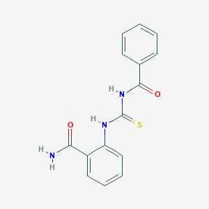 molecular formula C15H13N3O2S B321762 2-{[(PHENYLFORMAMIDO)METHANETHIOYL]AMINO}BENZAMIDE 