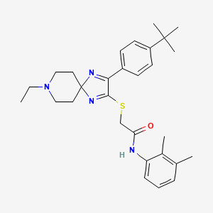 2-((3-(4-(tert-butyl)phenyl)-8-ethyl-1,4,8-triazaspiro[4.5]deca-1,3-dien-2-yl)thio)-N-(2,3-dimethylphenyl)acetamide