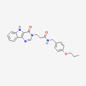 3-(4-oxo-4,5-dihydro-3H-pyrimido[5,4-b]indol-3-yl)-N-(4-propoxybenzyl)propanamide