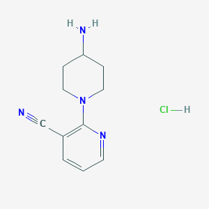 molecular formula C11H15ClN4 B3217924 4-Amino-3,4,5,6-tetrahydro-2H-[1,2']bipyridinyl-3'-carbonitrile hydrochloride CAS No. 1185316-16-8