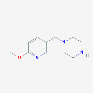 molecular formula C11H17N3O B3217940 1-[(6-Methoxy-3-pyridyl)methyl]piperazine CAS No. 1185539-20-1