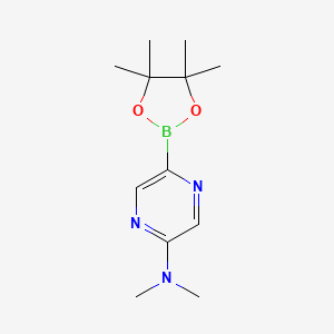 molecular formula C12H20BN3O2 B3217965 N,N-DIMETHYL-5-(4,4,5,5-TETRAMETHYL-1,3,2-DIOXABOROLAN-2-YL)PYRAZIN-2-AMINE CAS No. 1186041-96-2