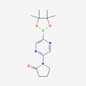 molecular formula C14H20BN3O3 B3217973 5-(Pyrrolidinon-1-yl)pyrazine-2-boronic acid pinacol ester CAS No. 1186041-97-3