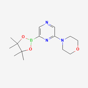 molecular formula C14H22BN3O3 B3217979 4-[6-(4,4,5,5-Tetramethyl-1,3,2-dioxaborolan-2-YL)pyrazin-2-YL]morpholine CAS No. 1186041-99-5