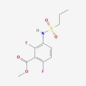 molecular formula C11H13F2NO4S B3218010 Methyl 2,6-difluoro-3-(propylsulfonamido)benzoate CAS No. 1186223-50-6
