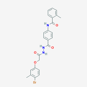 molecular formula C24H22BrN3O4 B321823 N-[4-({2-[(4-bromo-3-methylphenoxy)acetyl]hydrazino}carbonyl)phenyl]-2-methylbenzamide 