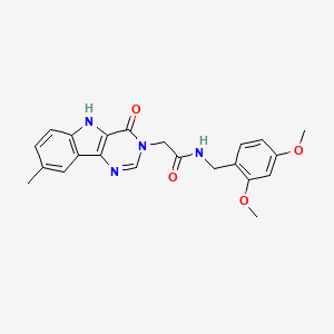 molecular formula C22H22N4O4 B3218364 N-(2,4-dimethoxybenzyl)-2-(8-methyl-4-oxo-4,5-dihydro-3H-pyrimido[5,4-b]indol-3-yl)acetamide CAS No. 1189483-07-5