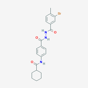 molecular formula C22H24BrN3O3 B321875 N-(4-{[2-(3-bromo-4-methylbenzoyl)hydrazino]carbonyl}phenyl)cyclohexanecarboxamide 