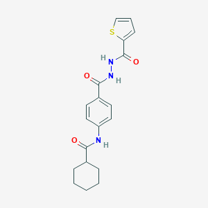 molecular formula C19H21N3O3S B321889 N-{4-[N'-(THIOPHENE-2-CARBONYL)HYDRAZINECARBONYL]PHENYL}CYCLOHEXANECARBOXAMIDE 