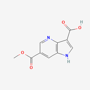 molecular formula C10H8N2O4 B3219069 6-(Methoxycarbonyl)-1H-pyrrolo[3,2-b]pyridine-3-carboxylic acid CAS No. 1190315-00-4