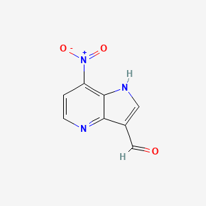 molecular formula C8H5N3O3 B3219091 7-nitro-1H-pyrrolo[3,2-b]pyridine-3-carbaldehyde CAS No. 1190315-27-5