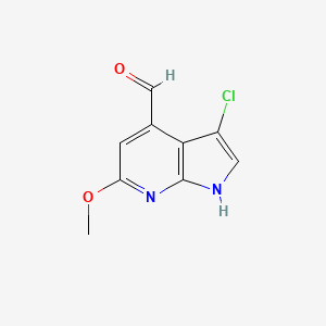 molecular formula C9H7ClN2O2 B3219103 3-chloro-6-methoxy-1H-pyrrolo[2,3-b]pyridine-4-carbaldehyde CAS No. 1190315-34-4