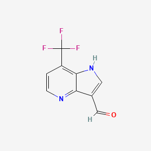 molecular formula C9H5F3N2O B3219197 7-(trifluoromethyl)-1H-pyrrolo[3,2-b]pyridine-3-carbaldehyde CAS No. 1190316-44-9