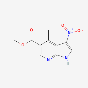 molecular formula C10H9N3O4 B3219200 methyl 4-methyl-3-nitro-1H-pyrrolo[2,3-b]pyridine-5-carboxylate CAS No. 1190316-46-1