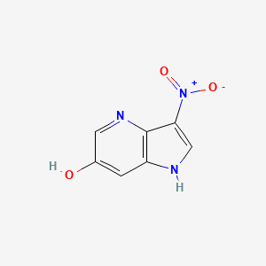 molecular formula C7H5N3O3 B3219397 3-nitro-1H-pyrrolo[3,2-b]pyridin-6-ol CAS No. 1190318-36-5