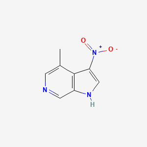 molecular formula C8H7N3O2 B3219554 4-methyl-3-nitro-1H-pyrrolo[2,3-c]pyridine CAS No. 1190319-06-2