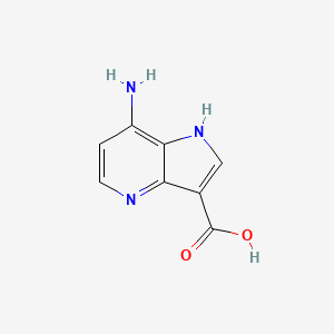 molecular formula C8H7N3O2 B3219604 7-amino-1H-pyrrolo[3,2-b]pyridine-3-carboxylic acid CAS No. 1190319-32-4