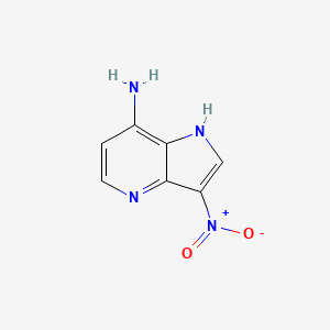 molecular formula C7H6N4O2 B3219613 3-nitro-1H-pyrrolo[3,2-b]pyridin-7-amine CAS No. 1190319-35-7