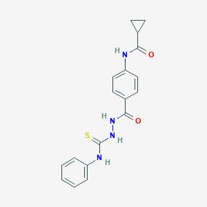 molecular formula C18H18N4O2S B321973 N-(4-{[2-(anilinocarbothioyl)hydrazino]carbonyl}phenyl)cyclopropanecarboxamide 