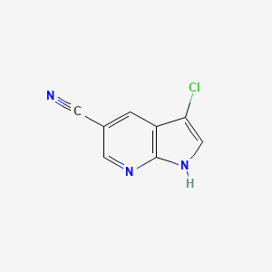 molecular formula C8H4ClN3 B3220010 3-chloro-1H-pyrrolo[2,3-b]pyridine-5-carbonitrile CAS No. 1190322-46-3