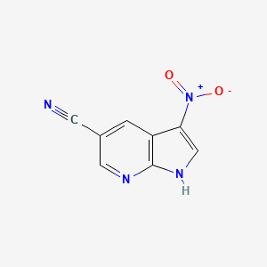 molecular formula C8H4N4O2 B3220032 3-nitro-1H-pyrrolo[2,3-b]pyridine-5-carbonitrile CAS No. 1190322-60-1