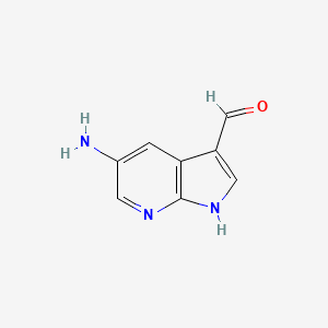 molecular formula C8H7N3O B3220052 5-amino-1H-pyrrolo[2,3-b]pyridine-3-carbaldehyde CAS No. 1190322-68-9