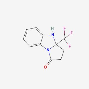 molecular formula C11H9F3N2O B3220152 3a-(Trifluoromethyl)-2,3,3a,4-tetrahydro-1H-benzo[d]pyrrolo[1,2-a]imidazol-1-one CAS No. 1191278-87-1