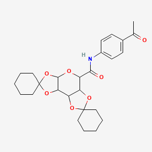 molecular formula C26H33NO7 B3220200 N-(4-acetylphenyl)dispiro[cyclohexane-1,4'-[3,5,7,10,12]pentaoxatricyclo[7.3.0.0^{2,6}]dodecane-11',1''-cyclohexane]-8'-carboxamide CAS No. 1192224-98-8