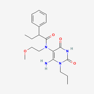 molecular formula C20H28N4O4 B3220560 Poly[{2,5-bis(2-hexyldecyl)-2,3,5,6-tetrahydro-3,6-diox-opyrrolo[3,4-c]pyrrole-1,4-diyl}-alt-{[2,2' CAS No. 1198291-01-8