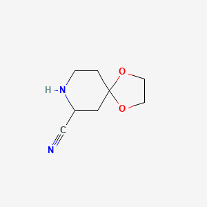 molecular formula C8H12N2O2 B3220600 1,4-Dioxa-8-azaspiro[4.5]decane-7-carbonitrile CAS No. 119903-60-5