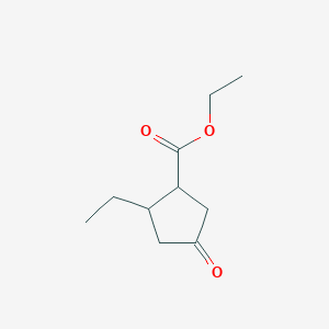 molecular formula C10H16O3 B3220662 Ethyl 2-ethyl-4-oxocyclopentanecarboxylate CAS No. 1201187-11-2