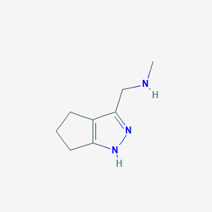 molecular formula C8H13N3 B3220682 N-methyl-1-(2,4,5,6-tetrahydrocyclopenta[c]pyrazol-3-yl)methanamine CAS No. 1201769-40-5