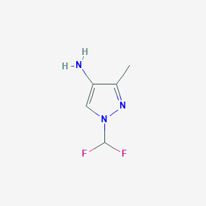 molecular formula C5H7F2N3 B3220723 1-(difluoromethyl)-3-methyl-1H-pyrazol-4-amine CAS No. 1201935-88-7