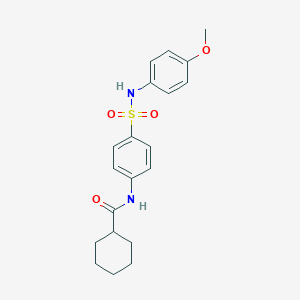 molecular formula C20H24N2O4S B322113 N-[4-[(4-methoxyphenyl)sulfamoyl]phenyl]cyclohexanecarboxamide 