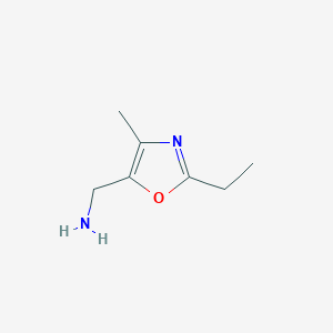 molecular formula C7H12N2O B3221322 (2-Ethyl-4-methyl-1,3-oxazol-5-yl)methanamine CAS No. 1206972-55-5