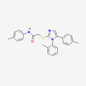 molecular formula C26H25N3OS B3221351 N-(p-tolyl)-2-((1-(o-tolyl)-5-(p-tolyl)-1H-imidazol-2-yl)thio)acetamide CAS No. 1206994-17-3