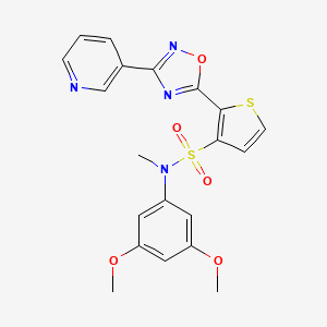 molecular formula C20H18N4O5S2 B3221412 N-(3,5-dimethoxyphenyl)-N-methyl-2-[3-(pyridin-3-yl)-1,2,4-oxadiazol-5-yl]thiophene-3-sulfonamide CAS No. 1207004-63-4