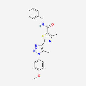 molecular formula C22H21N5O2S B3221605 N-benzyl-2-(1-(4-methoxyphenyl)-5-methyl-1H-1,2,3-triazol-4-yl)-4-methylthiazole-5-carboxamide CAS No. 1207039-45-9