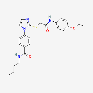 molecular formula C24H28N4O3S B3221606 N-butyl-4-[2-({[(4-ethoxyphenyl)carbamoyl]methyl}sulfanyl)-1H-imidazol-1-yl]benzamide CAS No. 1207039-63-1