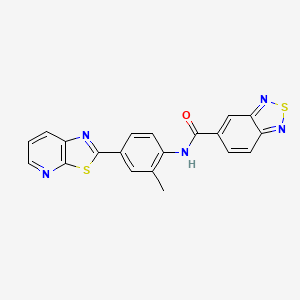 molecular formula C20H13N5OS2 B3221644 N-(2-methyl-4-(thiazolo[5,4-b]pyridin-2-yl)phenyl)benzo[c][1,2,5]thiadiazole-5-carboxamide CAS No. 1207047-15-1