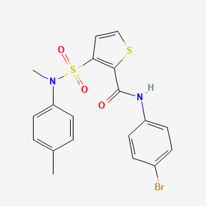 molecular formula C19H17BrN2O3S2 B3221701 N-(4-bromophenyl)-3-[methyl(4-methylphenyl)sulfamoyl]thiophene-2-carboxamide CAS No. 1207059-89-9
