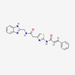 molecular formula C22H19N5O2S B3221702 N-(4-(2-(((1H-benzo[d]imidazol-2-yl)methyl)amino)-2-oxoethyl)thiazol-2-yl)cinnamamide CAS No. 1207062-03-0
