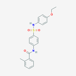 molecular formula C22H22N2O4S B322172 N-[4-[(4-ethoxyphenyl)sulfamoyl]phenyl]-2-methylbenzamide 